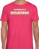 Bellatio Decorations Verkleed T-shirt voor heren - kusjesdag - roze - carnaval - foute party L