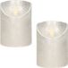 Anna's Collection 2x Bougies LED argentées / bougies pilier 10 cm