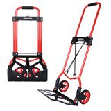 YEAUPE PRO opvouwbare trolley, draagvermogen 50 kg, in hoogte verstelbaar, wordt geleverd met twee elastische koorden en schuimrubberen handgrepen - rood - enkelwielig
