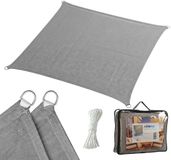 Merkloos Relaxdays Schaduwdoek - 5x5 m - Vierkant - UV-bescherming - Antraciet