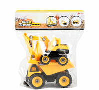 Toi Toys bouwvoertuigen kiepwagen en bulldozer 27 x 29,5 cm geel