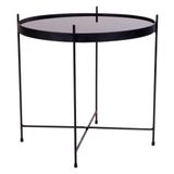Nest of Nora Nora Nest of Nora Salontafel Nido - rond Ø48 x H48 cm - Glas en staal - Zwart