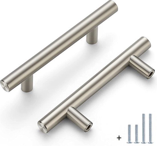 Handgreep RVS Rond | 15cm | Zilver | 96mm Hartafstand