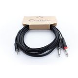 Cordial 14862 audio kabel 1 m 3.5mm 2 x 6.35mm Zwart