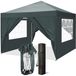 Pavillon pliable 3x3m Pop Up Pavillon pliable avec 4 parois latérales, imperméable, protection UV 50+ Tente de jardin Tente de réception, gris foncé