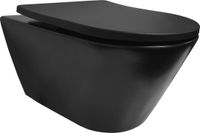 Boss & Wessing Wandcloset 53x35x35 cm Keramiek Rimless Mat Zwart (Incl. zitting)