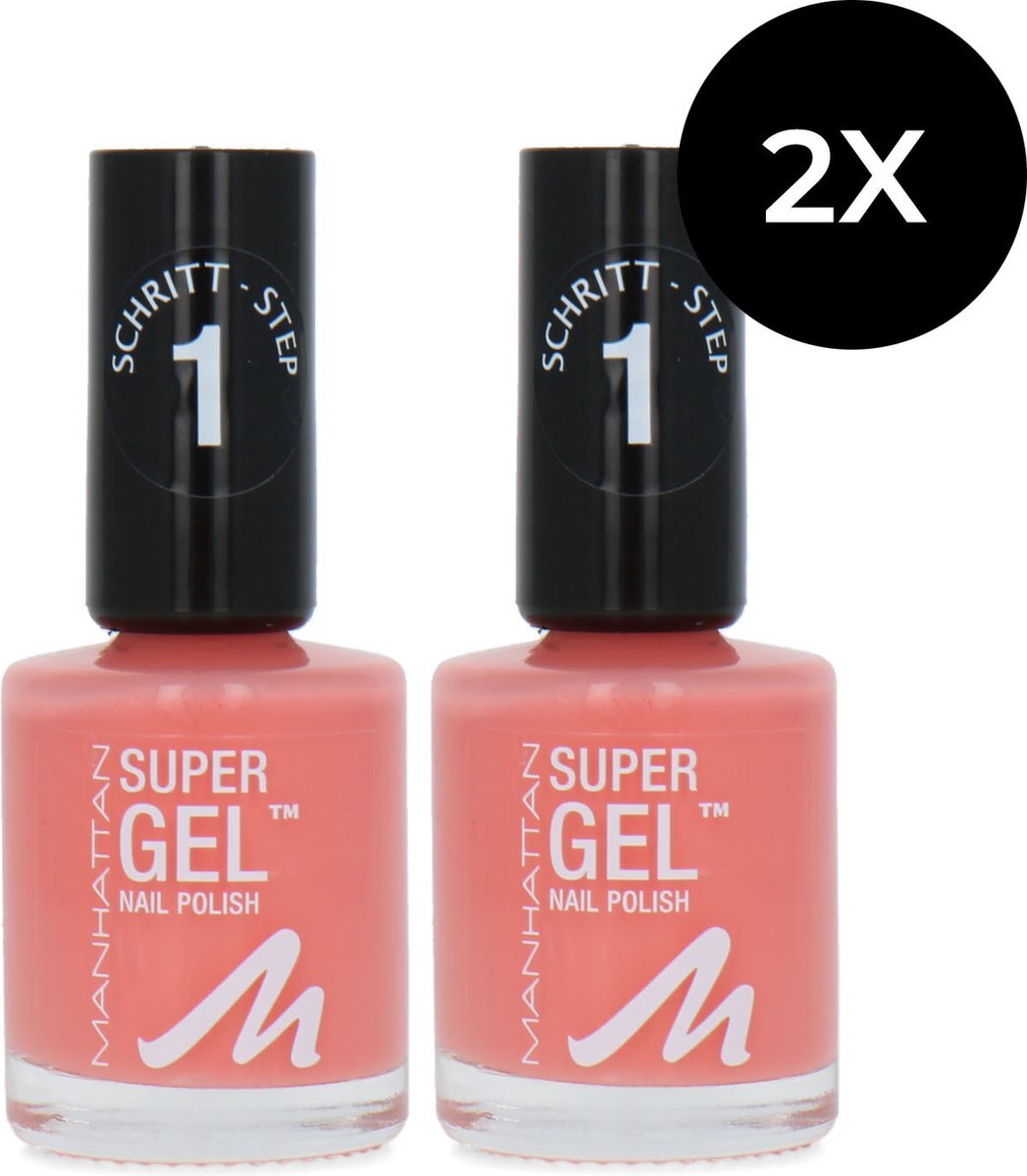 MANHATTAN Super Gel Nagellak - 145 Coral Island (set van 2)