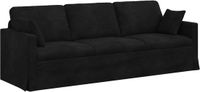 vidaXL Bank Zwart Fluweel 228 x 78 x 80 cm