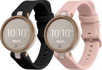 kwmobile 2x horlogebandjes geschikt voor Garmin Lily Sport bandje - Smartwatch bandjes van TPU - Activity tracker horloge band in zwart / oudroze