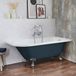 Hudson Reed Oxford Baignoire îlot demi-ronde Classique 168,5cm x 75cm - Regal Blue (Bleu), avec pieds de baignoire chromés