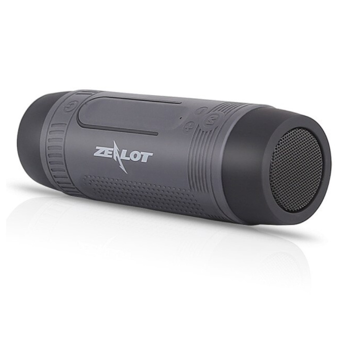 Zealot S1 Draadloze Luidspreker met Zaklamp voor Fiets - Soundbar Wireless Bluetooth 5 0 Speaker Box Grijs