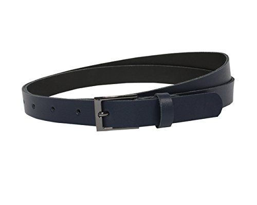 Vascavi Lederen riem echt leer, Made in Germany, 2 cm breed, donkerblauw, 95 cm