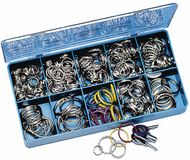 WEDO Metalen sleutelringen, assortimentsbox 300 stuks