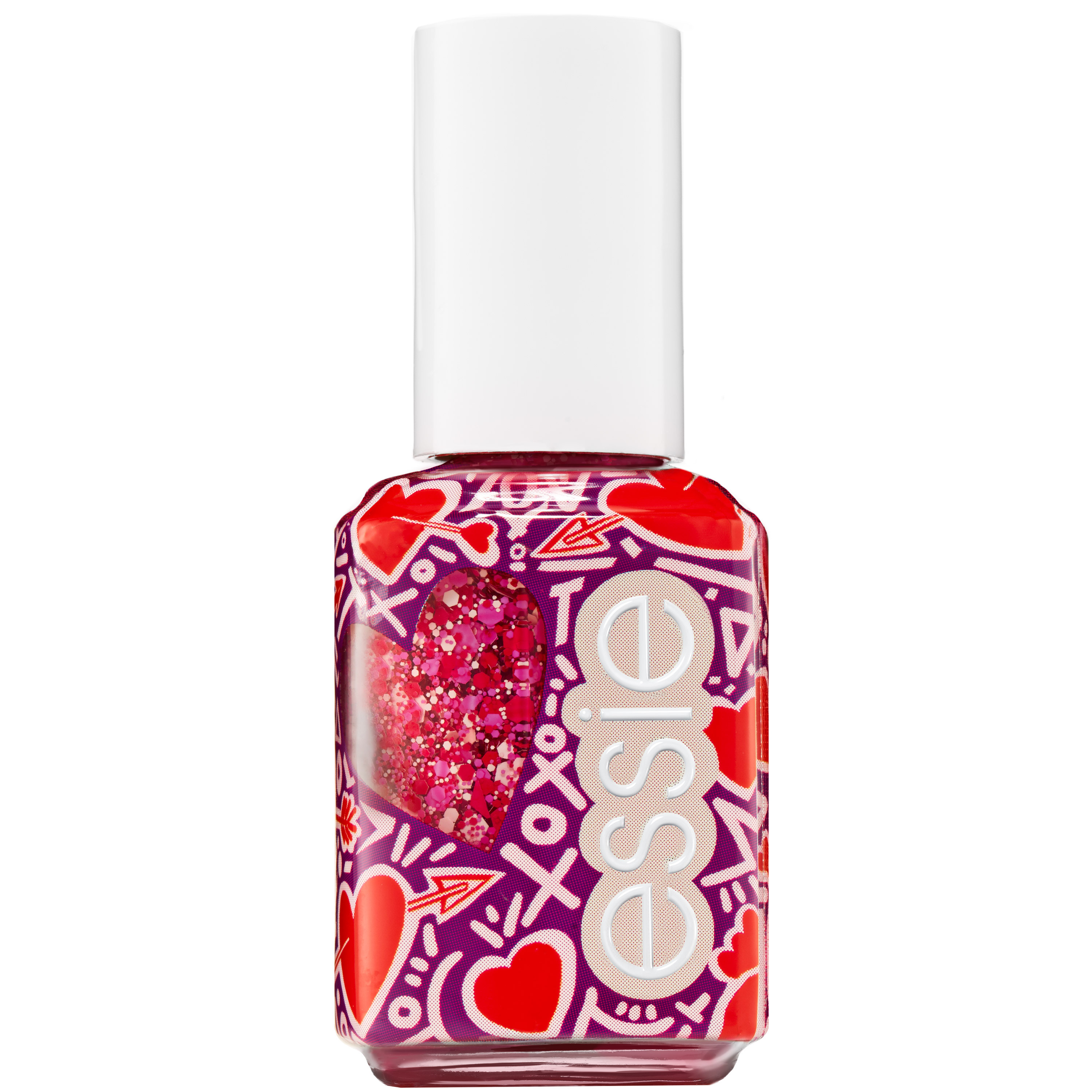 Essie valentijn 2019 limited edition - 600 you're so cupid - roze - glitter topcoat - 13,5 ml