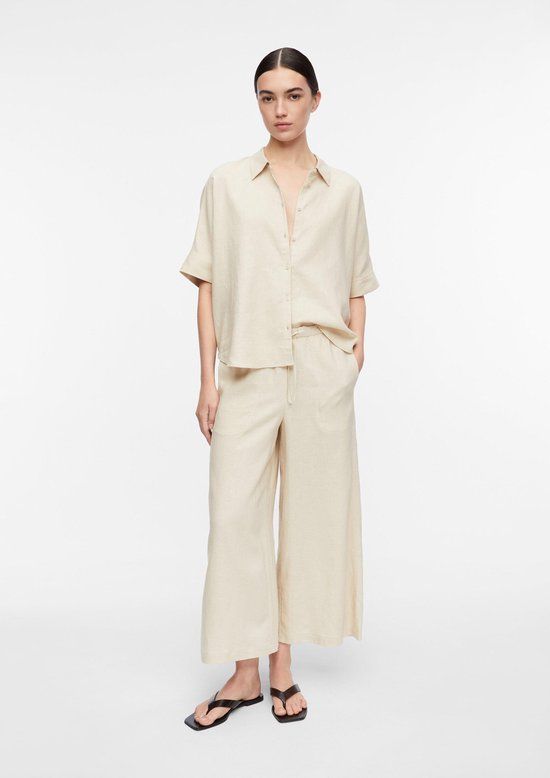 comma Culotte Broek Lichtbeige