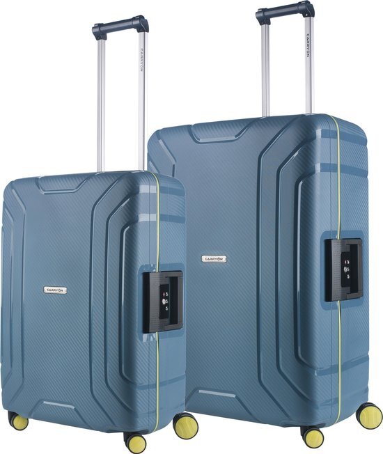 CarryOn steward tsa kofferset - 2 delige trolleyset - met vaste sloten - ijsblauw