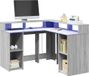 Maison Exclusive Bureau avec éclairage LED, gris sonoma, 130 x 130 x 91 cm, bois composite