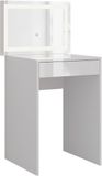 Vicco Sherry Kaptafel met licht – 51.4 cm met LED-spiegel Wit/wit hoogglans