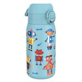 ION8 Lichtgewicht Stalen Kinderwaterfles, 400 ml/13 oz, Zonder Isolatie, Lekvrij, Makkelijk te Openen, Veilige Vergrendeling, Vaatwasserbestendig, Flipdop, Draaggreep, Duurzaam, Robots