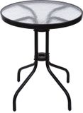 Viking Choice Tuintafel rond - 60cm - gehard glas, staal - zwart