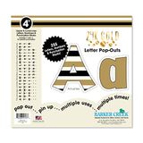 Barker Creek Brief pop-outs, 10 cm goud, veelkleurige designer letters voor prikborden, breakrooms, receptie, borden, displays en meer! 4 inch, 255 tekens per set (1723)