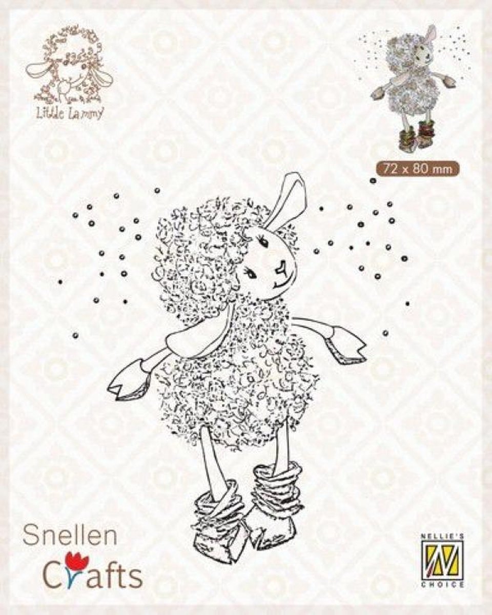 Nellie`s Choice SCLOLA002 Nellie Snellen Clearstamp Little Lammy It‘s snowing…!! - stempel schaap in sneeuw kerstmis