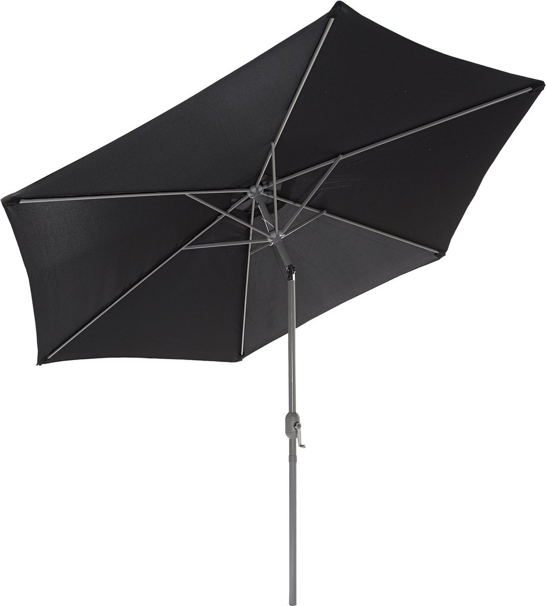 Gartenfreude - kantelbare Stalen Parasol - 200 cm, Zwart