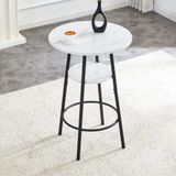 STILVORA Bartafel - Marmorlook Met Opbergplank - Wit