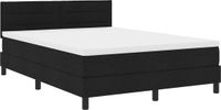 vidaXL Boxspring bed met LED-stripverlichting Zwart 140 x 200 cm Stof
