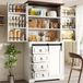 MODFU - Armoire de cuisine haute - Blanc - Fermeture douce - Poignées ergonomiques - 80x180x39.8 cm