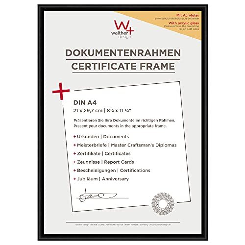 Walther Design New Lifestyle Bilderrahmen, schwarz, 21 x 29,7 cm DIN A4