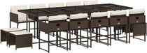 vidaXL 15-delige Tuinset met Kussens Poly Rattan Bruin