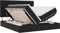 vidaXL LED Opbergbed met Matras - Zwart - 200 x 200 cm - Fluweel