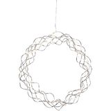 EGLO LED-lichtkrans, kerstvensterlicht van draad en kunststof in chroom