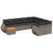 vidaXL 10-delige Loungeset met Kussens, Poly Rattan, Grijs