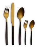 Echtwerk Positano Due-Gold/Black Edition, 20-delig, voor 4 personen, 18/10 gematteerd, roestvrij staal, hoogwaardige bestekset, voor eettafel, tafeldecoratie voor bruiloften en feestelijke tafels
