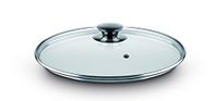 Castey Glazen deksel met siliconen ring en stalen knop, 24 cm