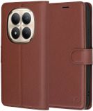 Techsuit Hoesje geschikt voor Xiaomi Redmi Note 15 Pro Plus / Xiaomi Poco M8 Pro - Leather Folio Book Wallet Case - Bruin