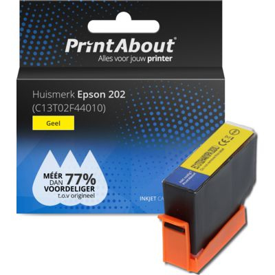 PrintAbout Huismerk Epson 202 (C13T02F44010) Inktcartridge Geel