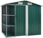 Abri de jardin avec étagère 205x130x183 cm fer vert