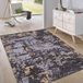 Jimri Laagpolig omkeerbaar tapijt - plat geweven tapijt voor slaapkamer en woonkamer, ingang, hal - machinegemaakt, zachte polyester en katoenen loper - abstract grijs, maat: 115x170 cm