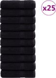 vidaXL - Badhanddoek - SOLUND - 25 stuks - Zwart - 70 x 140 cm - 600 g/m2