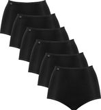 Sloggi Slip Set van 6 Vrouwen Schwarz Effen Microfaser Maxi