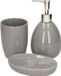 Merkloos Badkameraccessoires set - grijs - dolomiet - 3-delig - zeeppomp/beker/houder