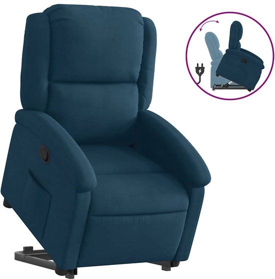 vidaXL Sta-opstoel fluweel blauw