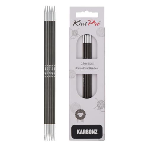 KnitPro Karbonz dubbelpuntige naalden 15cm 2.50mm - 5st
