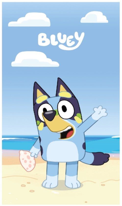 4KidsOnly Bluey Strandlaken, Beach - 70 x 140 cm - Katoen