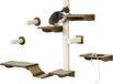 PawHut Set de mur d'escalade pour chat, 8 pièces Meubles pour chat avec arbres à griffer, perchoirs, griffoir, escalier pour chat, sisal, marron