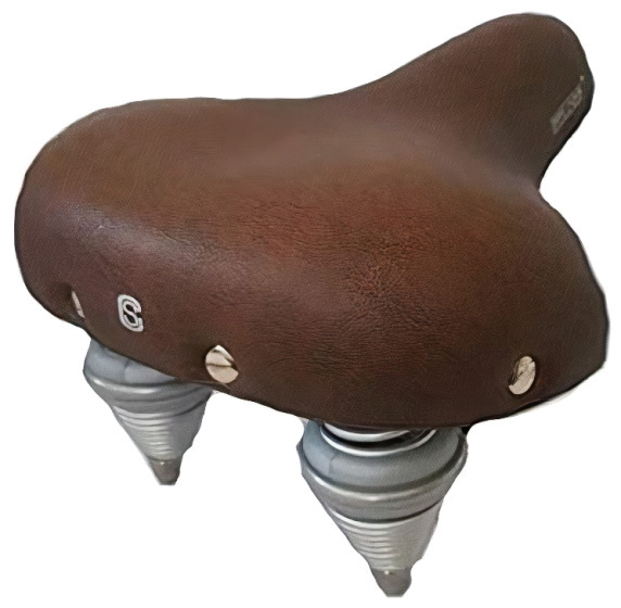 Selle comfort zadel Retro 27 x 24,5 cm unisex gel/staal bruin