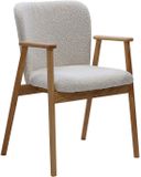 DÉJA Living Eetkamerstoel Lena - Eikenhout/Polyester - Beige - Set van 2
